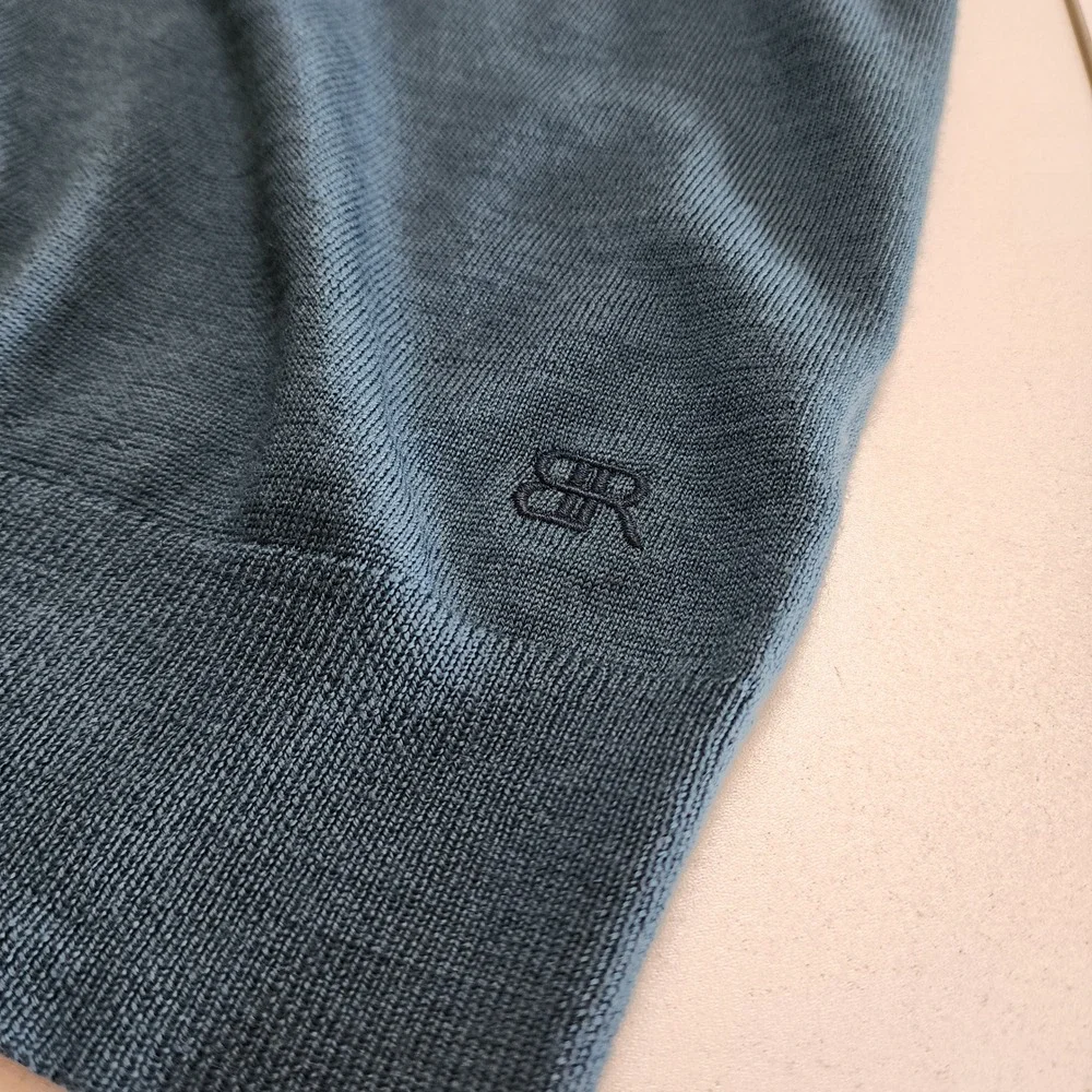 Banana Republic Mens Merino Wool Crewneck Sweater Size XL Blue Long Sleeve